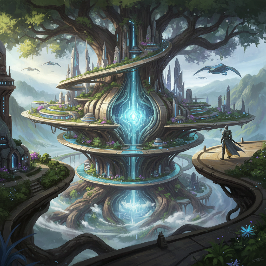 Game concept art with detailed environment design using best AI image generator